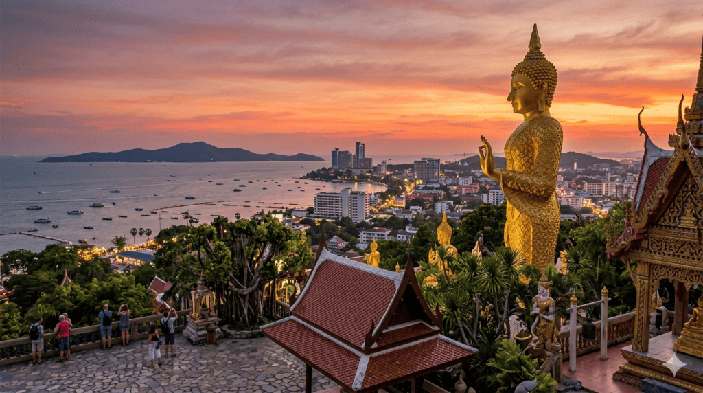 The Ultimate Guide to Pratumnak: Pattaya’s Hidden, Peaceful Oasis Sunset view over Pratumnak Hill, Pattaya, Thailand