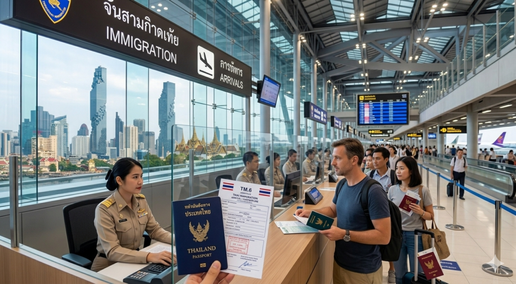 Thailand Visa Guide 2026: What Tourists Need to Know Passport and boarding pass ready for Thailand entry immigration