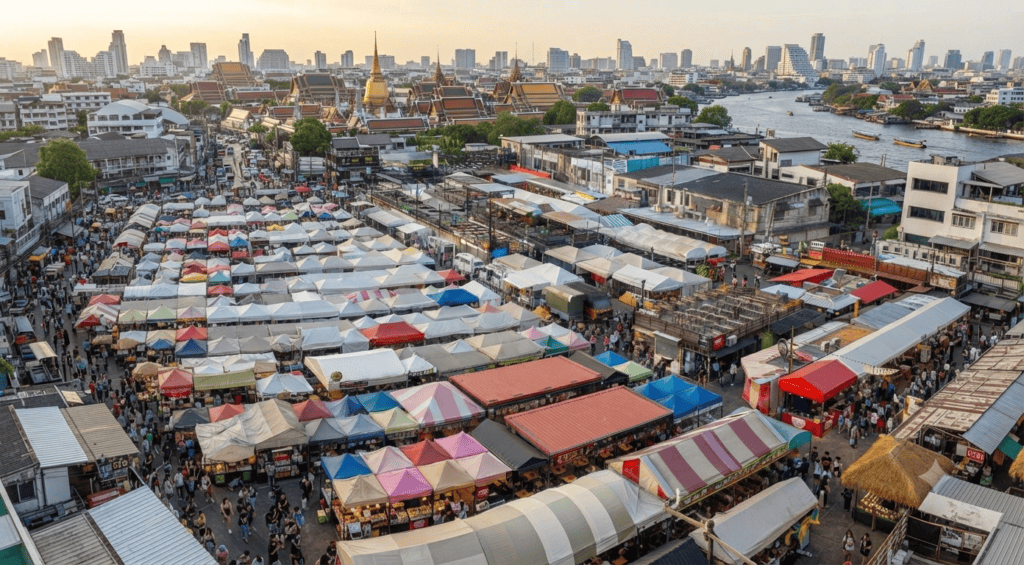 Chatuchak Weekend Market: What I Actually Buy There Colorful stalls and crowded walkways at Chatuchak Weekend Market in Bangkok, Thailand