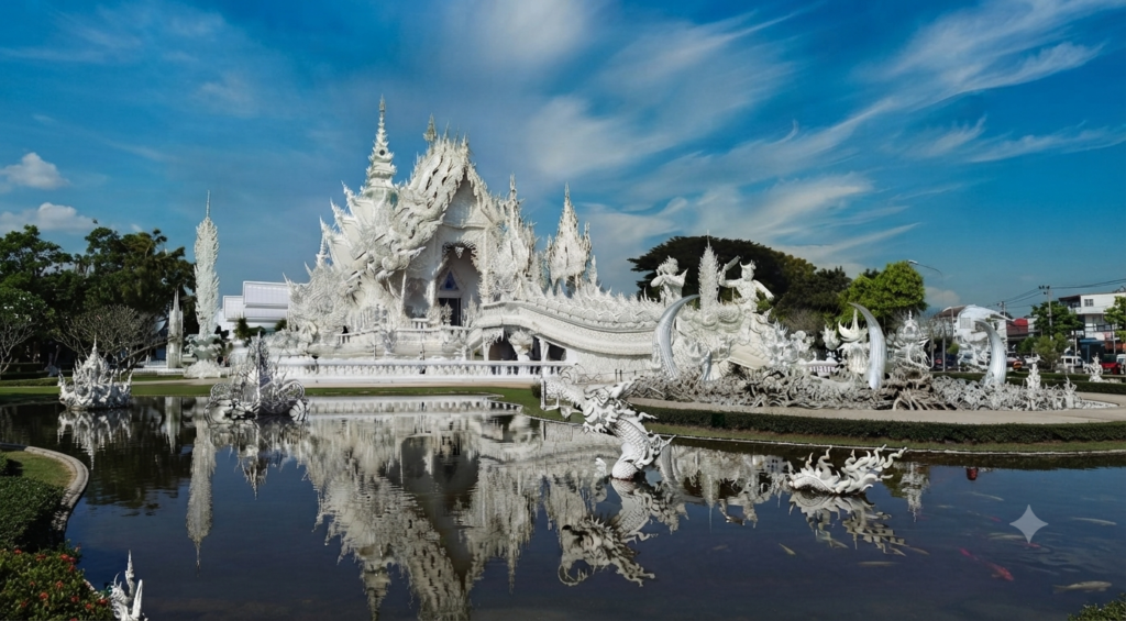 Chiang Rai Travel Guide: White Temple, Golden Triangle & More The White Temple (Wat Rong Khun) gleaming in the sun in Chiang Rai, northern Thailand